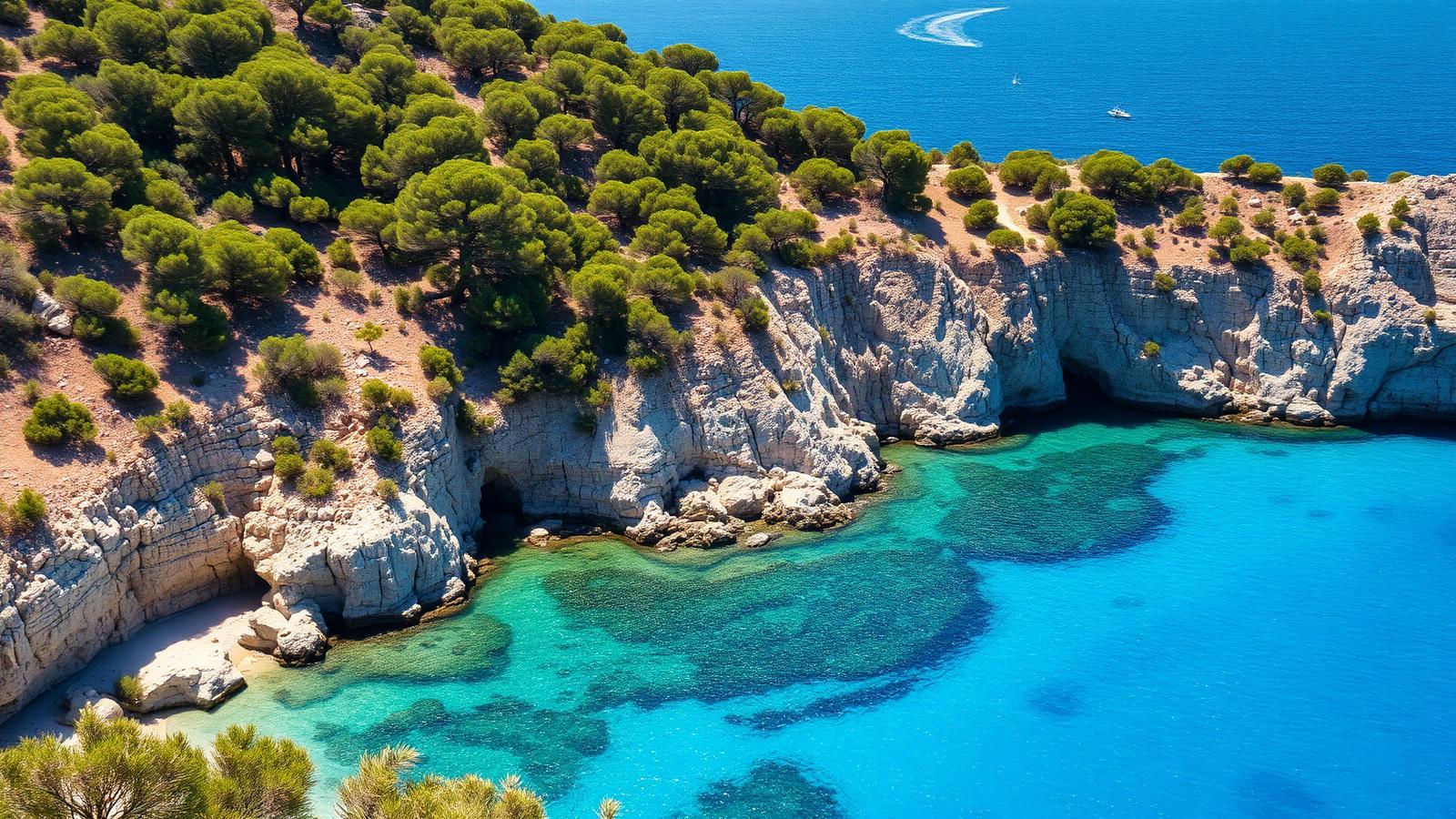 Ibiza coastline in Spain